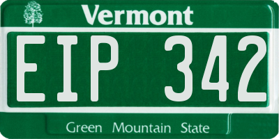 VT license plate EIP342