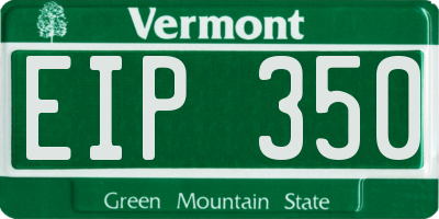 VT license plate EIP350