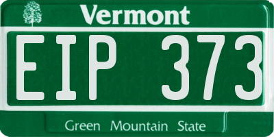 VT license plate EIP373