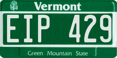 VT license plate EIP429