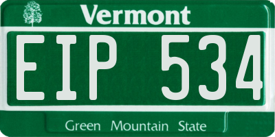 VT license plate EIP534