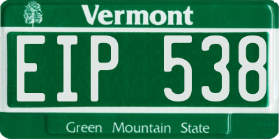 VT license plate EIP538