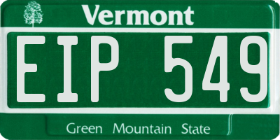 VT license plate EIP549