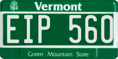 VT license plate EIP560