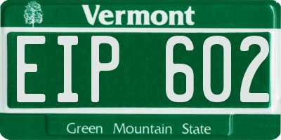 VT license plate EIP602