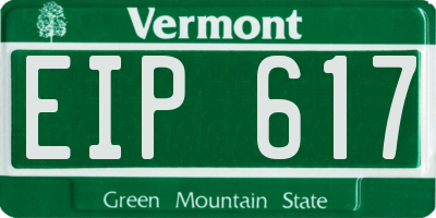 VT license plate EIP617