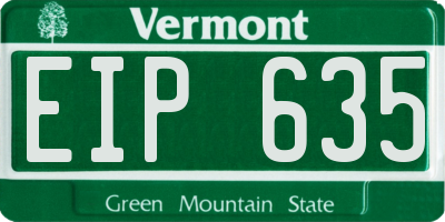 VT license plate EIP635