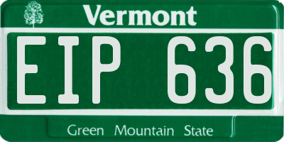 VT license plate EIP636