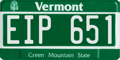 VT license plate EIP651