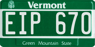 VT license plate EIP670