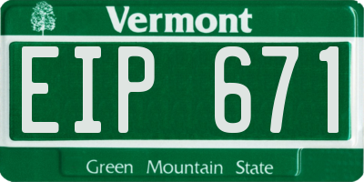 VT license plate EIP671
