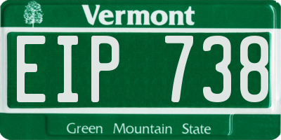 VT license plate EIP738