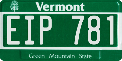 VT license plate EIP781