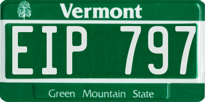 VT license plate EIP797