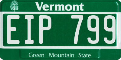 VT license plate EIP799