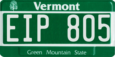 VT license plate EIP805