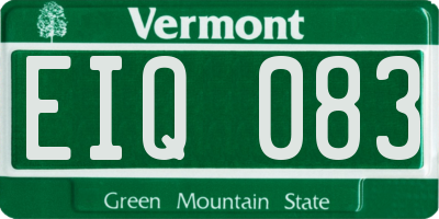 VT license plate EIQ083