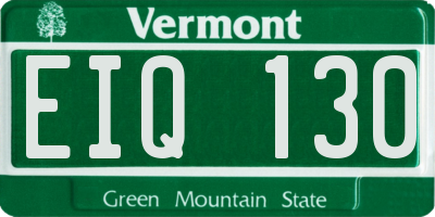 VT license plate EIQ130