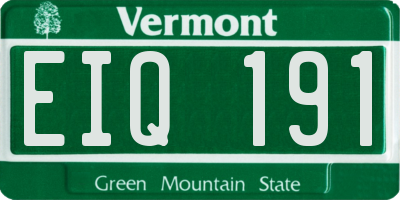 VT license plate EIQ191