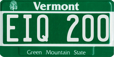 VT license plate EIQ200