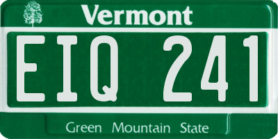 VT license plate EIQ241