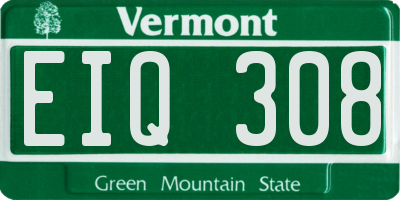 VT license plate EIQ308