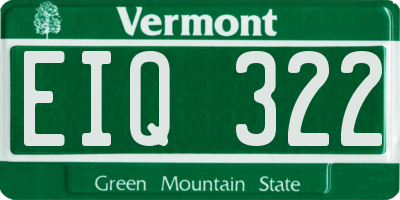 VT license plate EIQ322