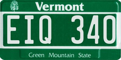 VT license plate EIQ340