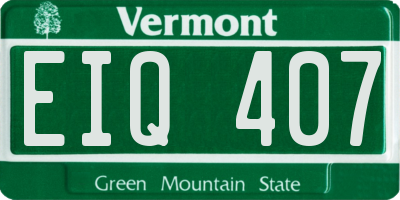 VT license plate EIQ407