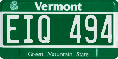 VT license plate EIQ494