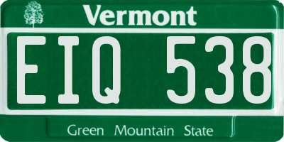 VT license plate EIQ538