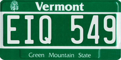 VT license plate EIQ549