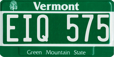 VT license plate EIQ575