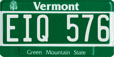 VT license plate EIQ576