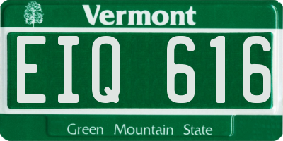 VT license plate EIQ616
