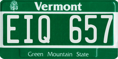VT license plate EIQ657