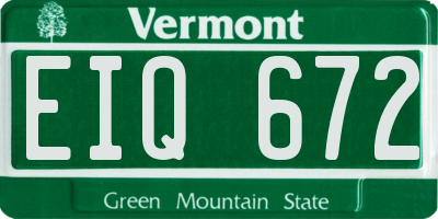 VT license plate EIQ672
