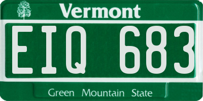 VT license plate EIQ683