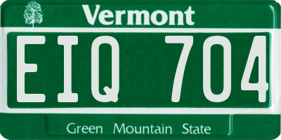 VT license plate EIQ704