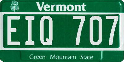 VT license plate EIQ707