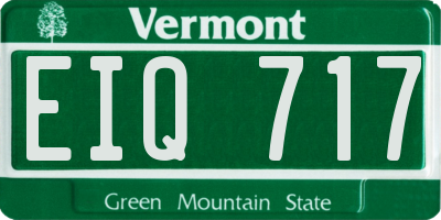 VT license plate EIQ717