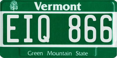 VT license plate EIQ866