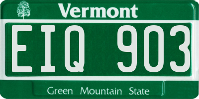 VT license plate EIQ903