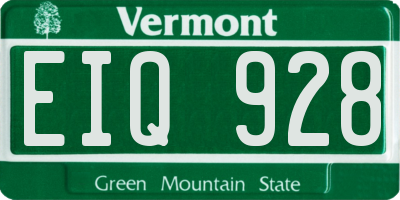 VT license plate EIQ928