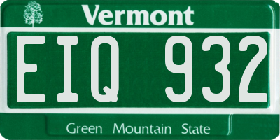 VT license plate EIQ932