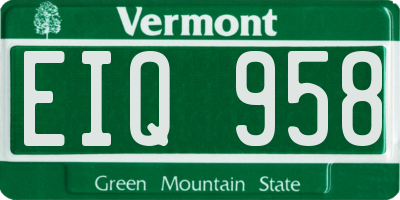 VT license plate EIQ958