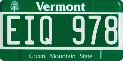 VT license plate EIQ978