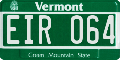 VT license plate EIR064