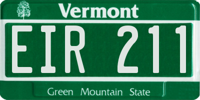VT license plate EIR211