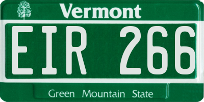VT license plate EIR266